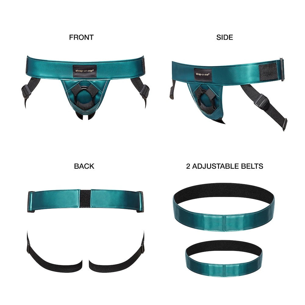 Curious Leatherette Harness - Metallic Green