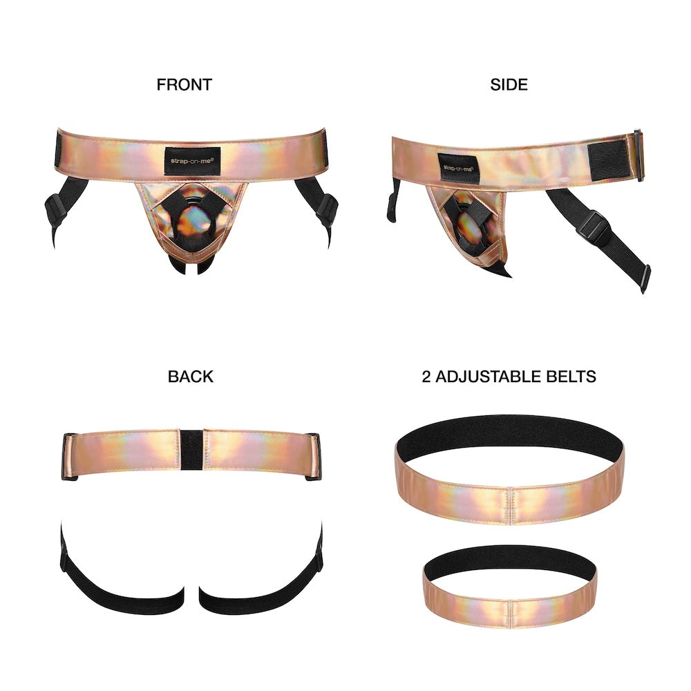 Curious Leatherette Harness - Metallic Rose Gold