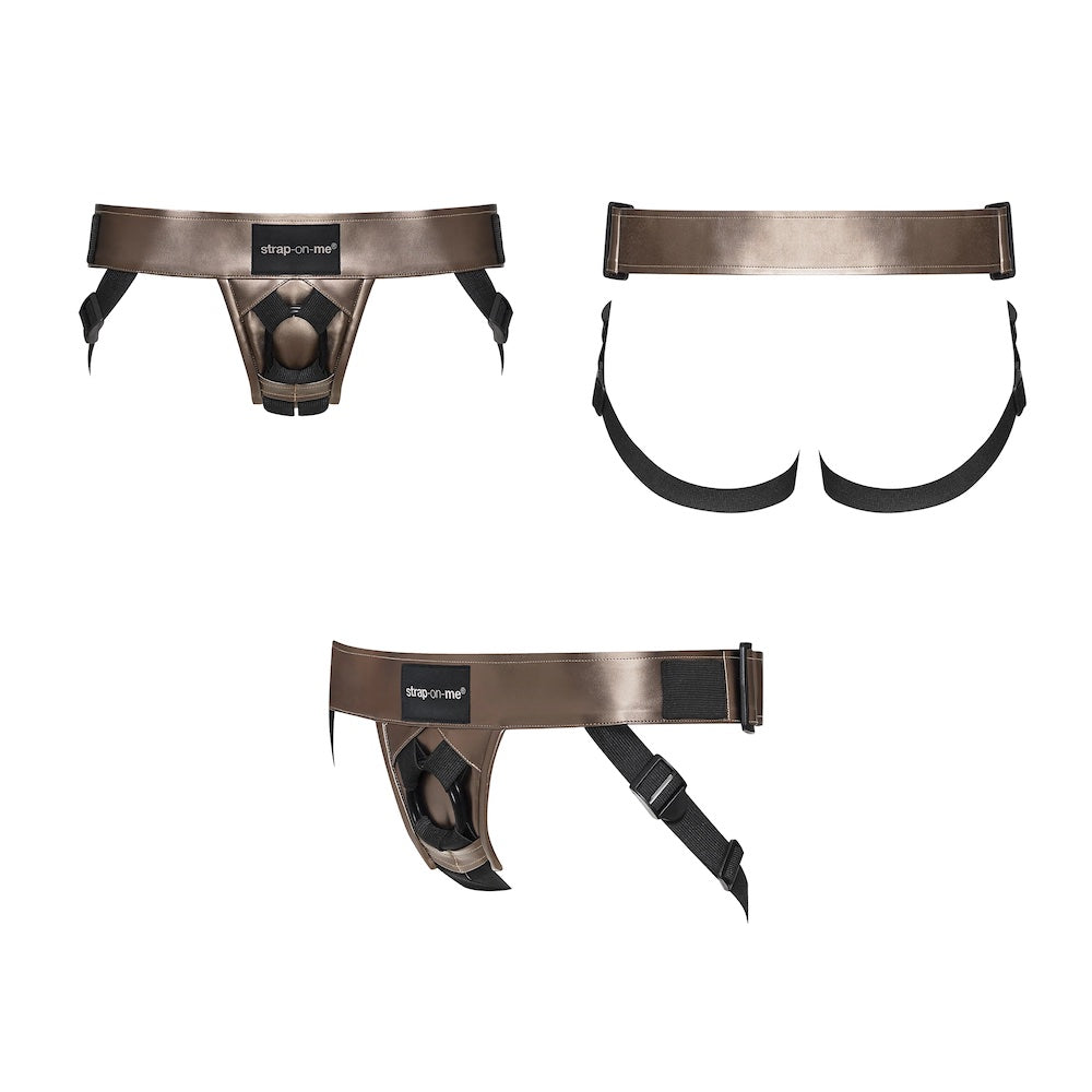 Curious Leatherette Harness - Metallic Bronze