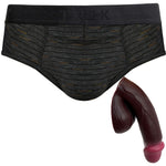TRUHK Dark Gray Brief with Vector silicone packer in Chocolate