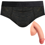 TRUHK Dark Gray Brief with Vector silicone packer in Vanilla