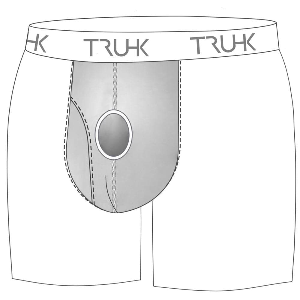 TRUHK Classic Boxer side opening packing underwear in black, interior pocket view