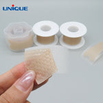silicone scar tape by unnique, cut into a small piece and being peeled off backing