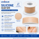 Unique Silicone scar care  tape uses and info graphic