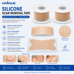 silicone scar tape by unique infographic on uses and features