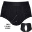 High Rise Panty Crotchless Harness - Black