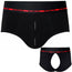 Limited High Rise Brief+ Crotchless Harness - Black