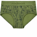 RodeoH brief in Verdant Leaves Green print, front view