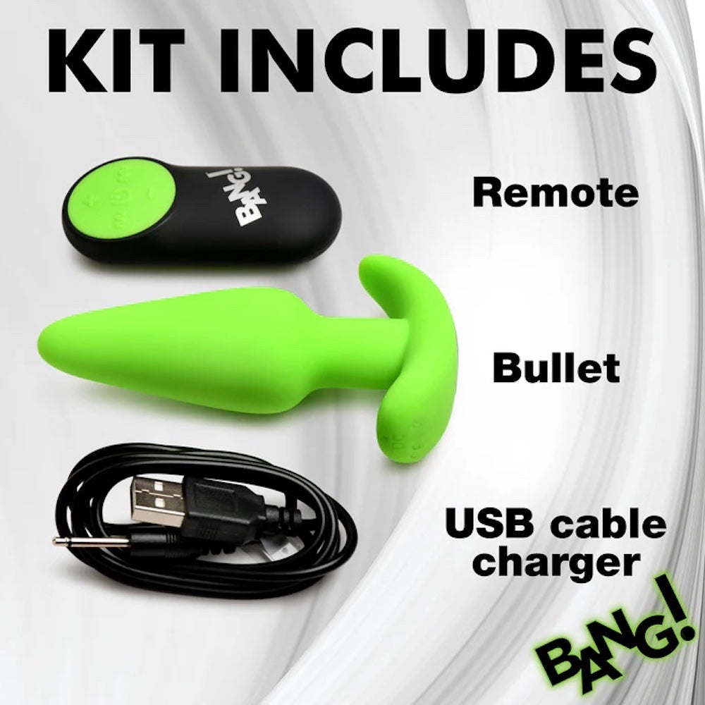 XR Bang! Remote Control Silicone Glow in the dark Butt Plug