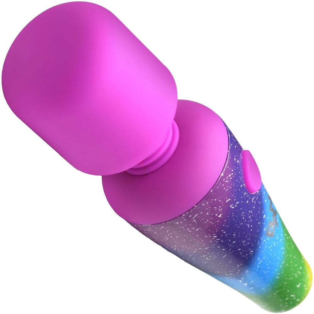 Bang! Rainbow Mini Wand Rechargeable Silicone Vibrator - Rainbow Multicolor