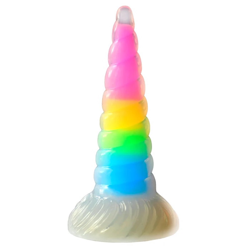 XR Creature Cocks Uniglow Unicorn Rainbow Horn Silicone dildo