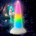 XR Creature Cocks Uniglow Unicorn Rainbow Horn Silicone dildo