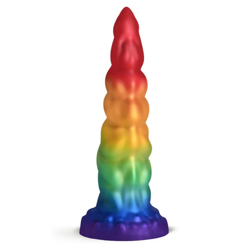 XR Creature Cocks Magic Rider rainbow tapered unicorn horn silicone fantasy dildo back