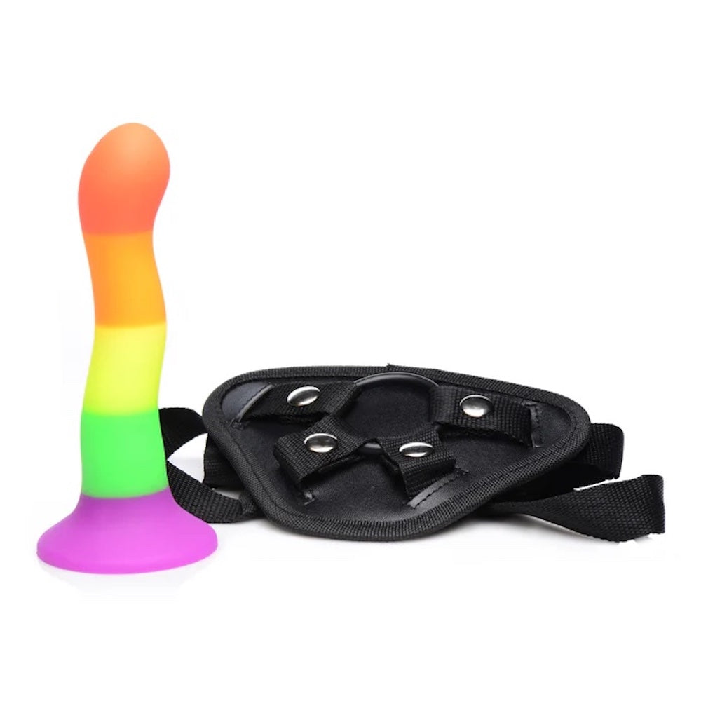 XR Strap U Proud Silicone Dildo with harness