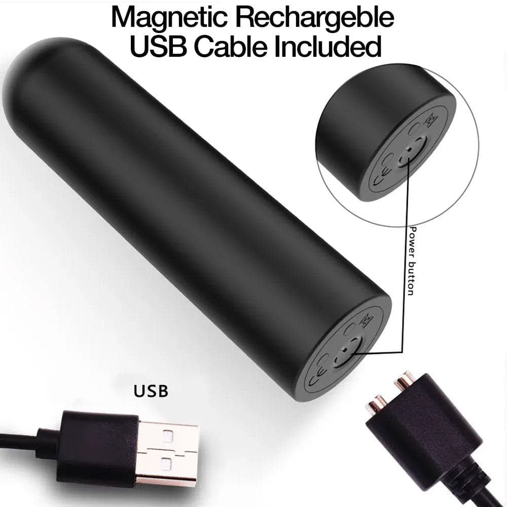 10X Black Bullet Vibe - Magnetic Rechargeable - RodeoH