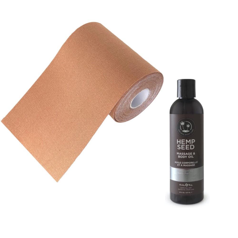 4" Wide Roll of Body Tape by Unique and 2oz. Unscented Removal Oil - RodeoH