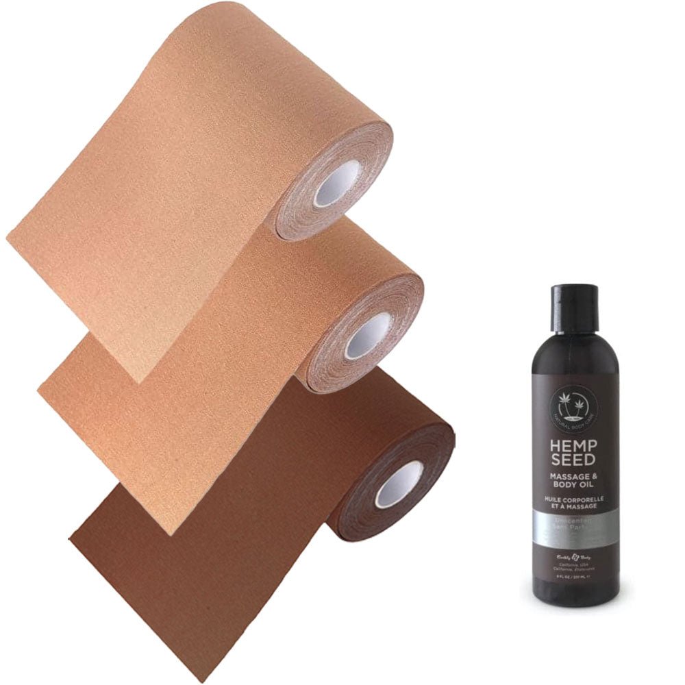 4" Wide Roll of Body Tape by Unique and 2oz. Unscented Removal Oil - RodeoH