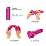 5.25" Strap-On-Me Sliding Skin Dual Density Dildo - Hot Pink - Medium - RodeoH