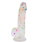 5.5" Confetti Suction Cup Silicone Dildo - Multi - RodeoH