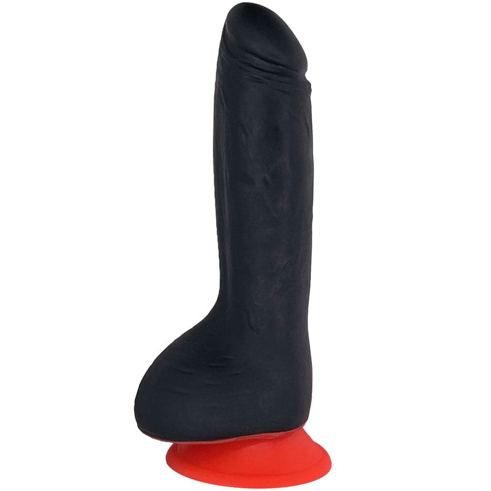 5.5" Lou Suction Cup Silicone Dildo - Black & Red - RodeoH