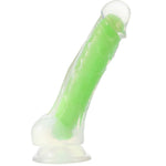 5.5" Neo Elite Glow in the Dark Silicone Dual Density Dildo - Green - RodeoH