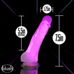 5.5" Neo Elite Glow in the Dark Silicone Dual Density Dildo - Pink - RodeoH