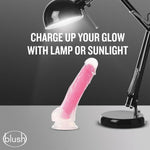 5.5" Neo Elite Glow in the Dark Silicone Dual Density Dildo - Pink - RodeoH