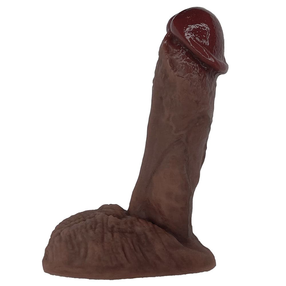 6" Realistic Semi Pack and Play Dildo - Chocolate - RodeoH