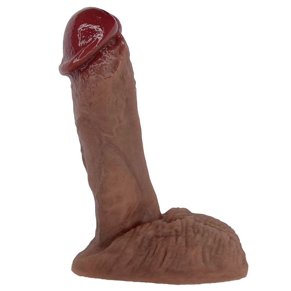 6" Realistic Semi Pack and Play Dildo - Mocha - RodeoH