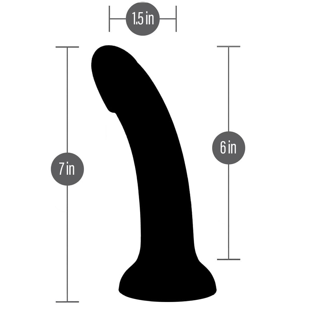 6" Sol Celestial Silicone Dildo - Galaxy - RodeoH graphic sketch of dimensions