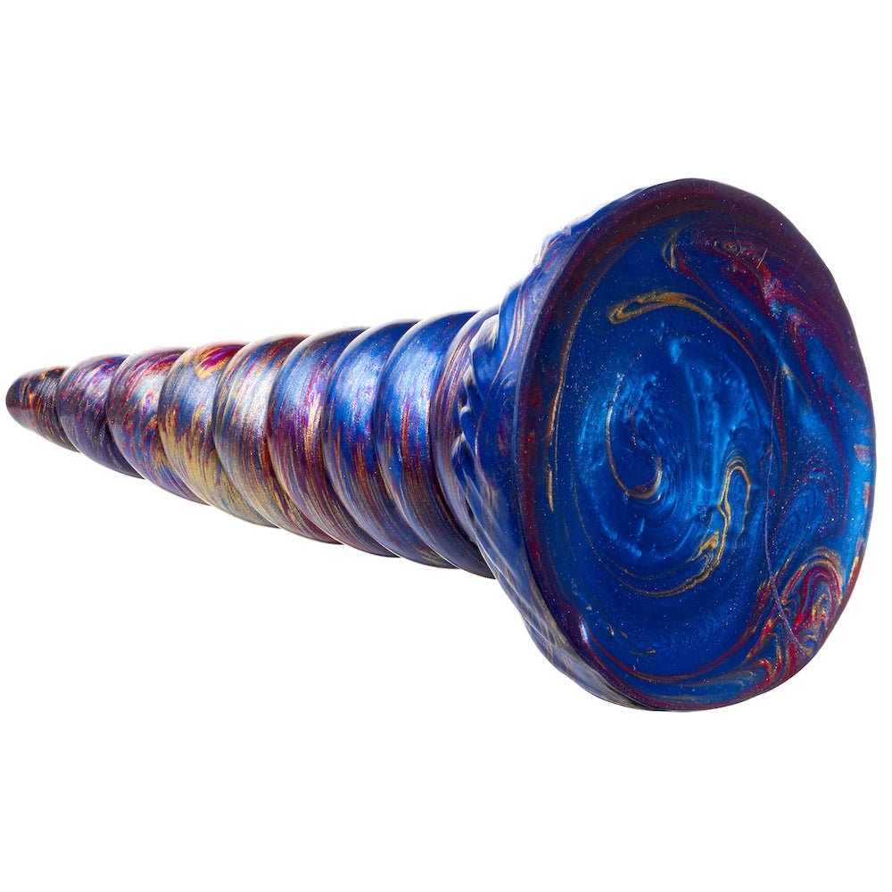 6.5" Fantasy Whirl Pearlescent Horn Silicone Dildo - Nebula - RodeoH