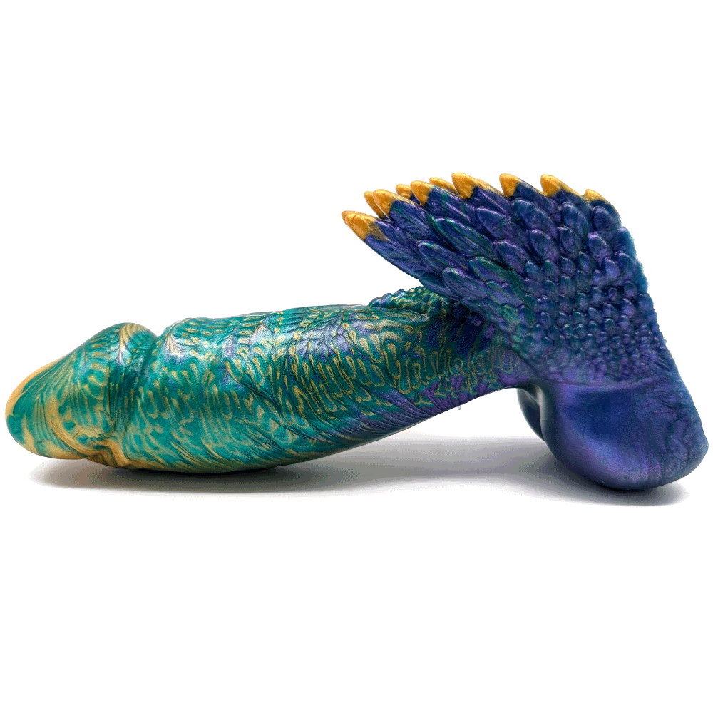 6.5" Fascinus Winged Phallus - Silicone Dildo - OG Peacock II - RodeoH