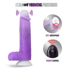 6.5" Neo Elite Encore Vibrating Remote Control Silicone Dildo - Purple Ombre - RodeoH