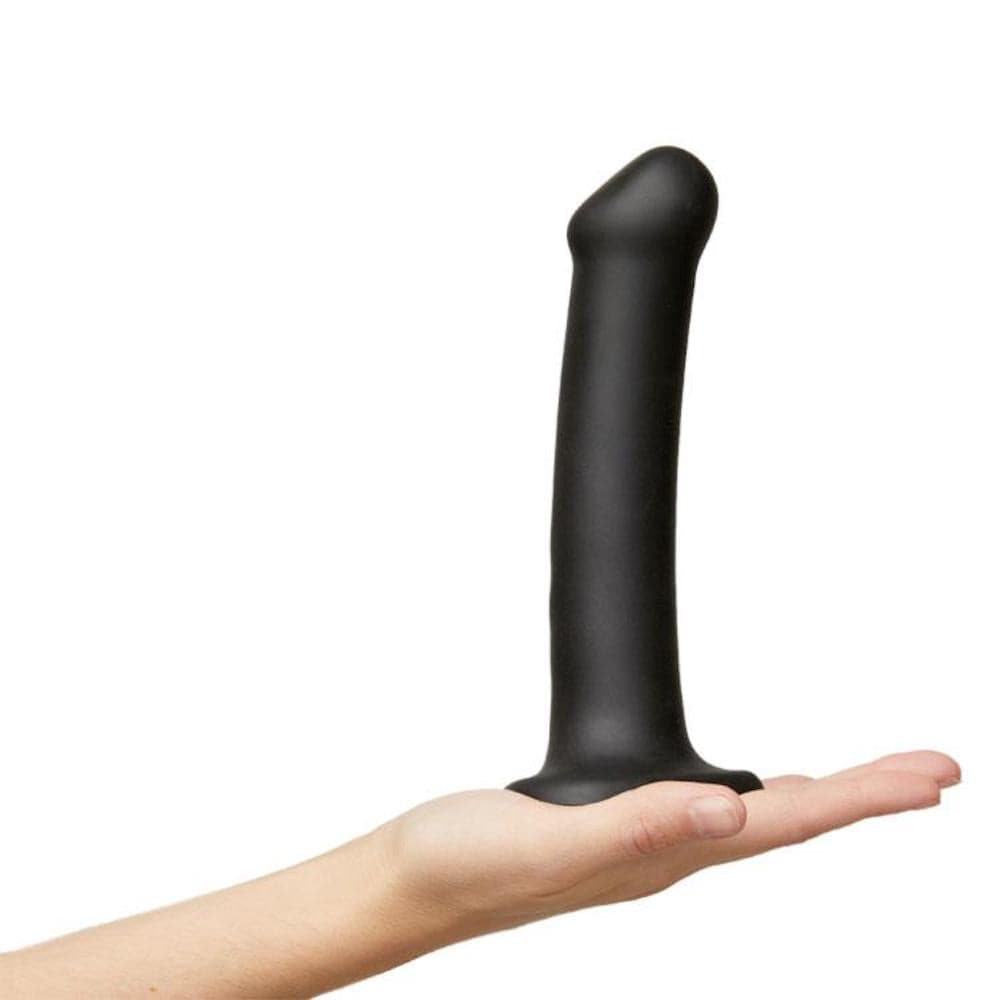 6.5" Strap-On-Me Silicone Dual Density Posable Dildo - Black - Medium - RodeoH