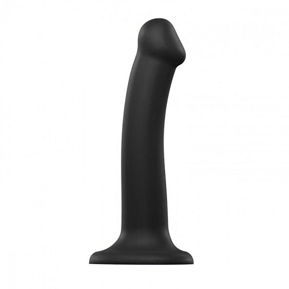 6.5" Strap-On-Me Silicone Dual Density Posable Dildo - Black - Medium - RodeoH
