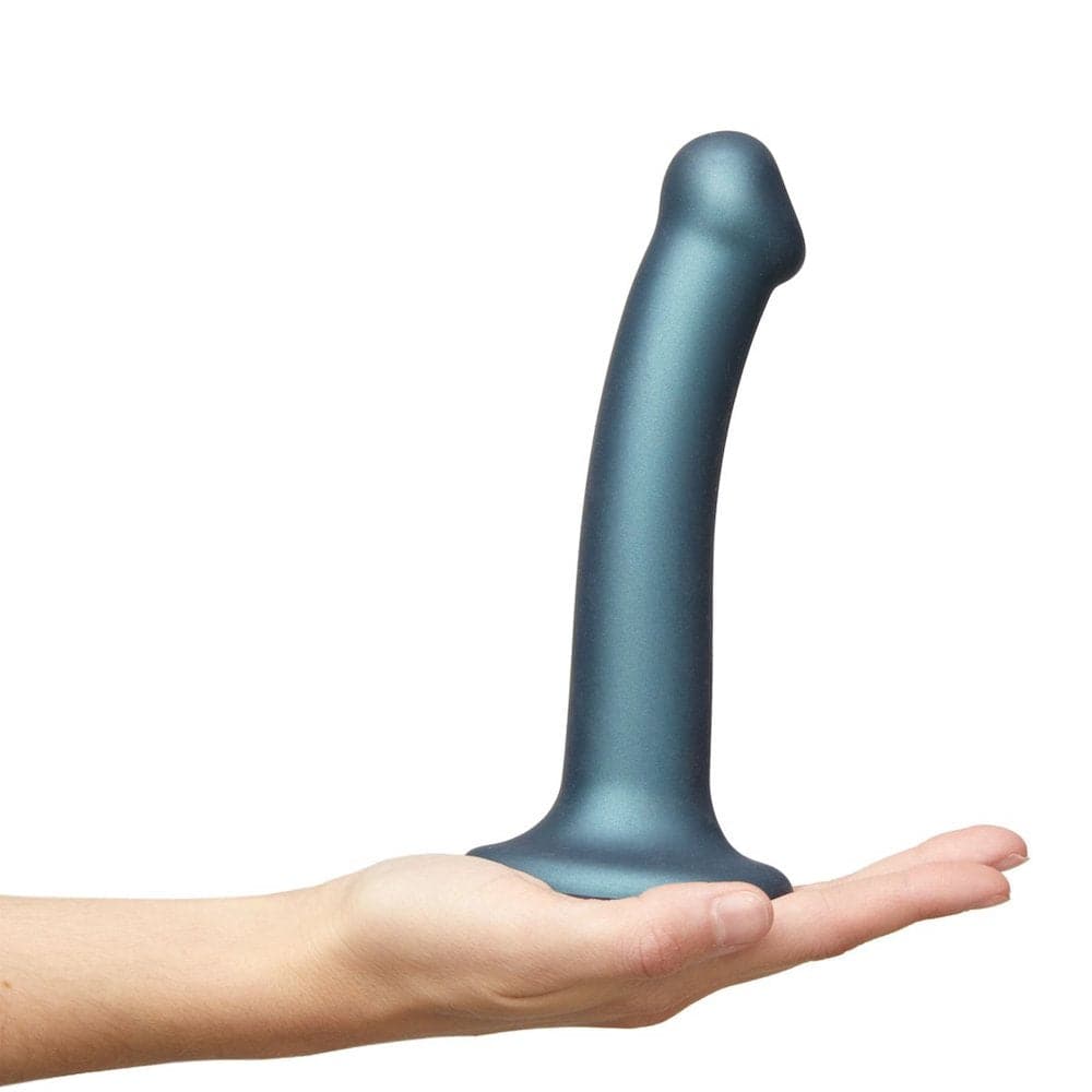 6.5" Strap-On-Me Silicone Suction Cup Dildo - Metallic Blue - RodeoH