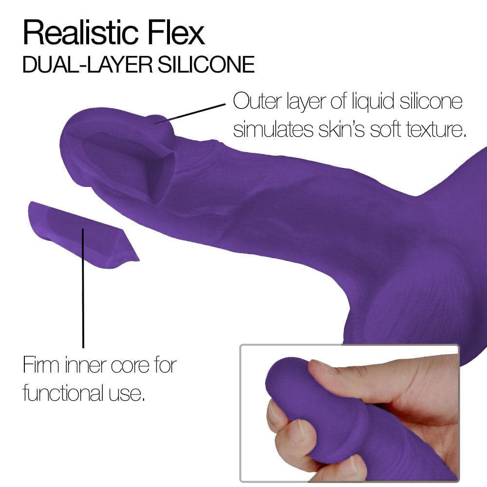 6.7" Flex Dual Density Silicone Dildo - Purple - RodeoH
