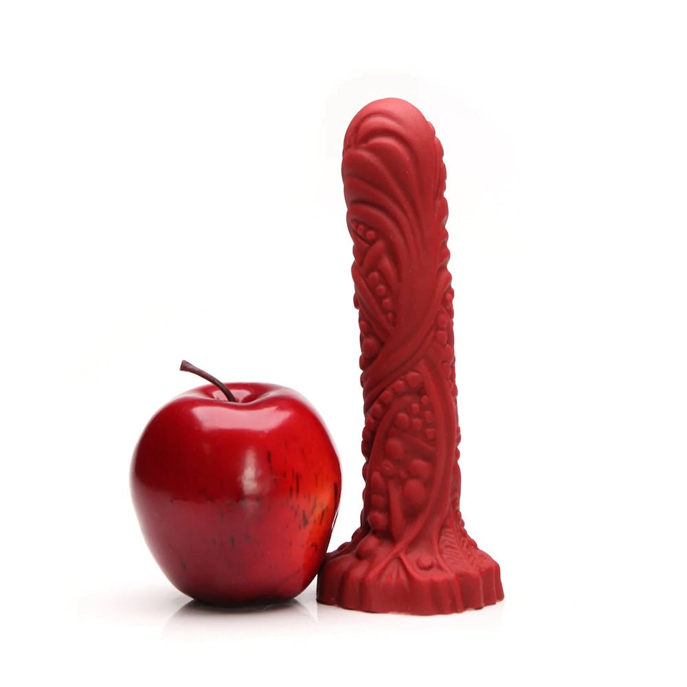 7" Groove Textured Silicone Dildo by Tantus - Red - RodeoH
