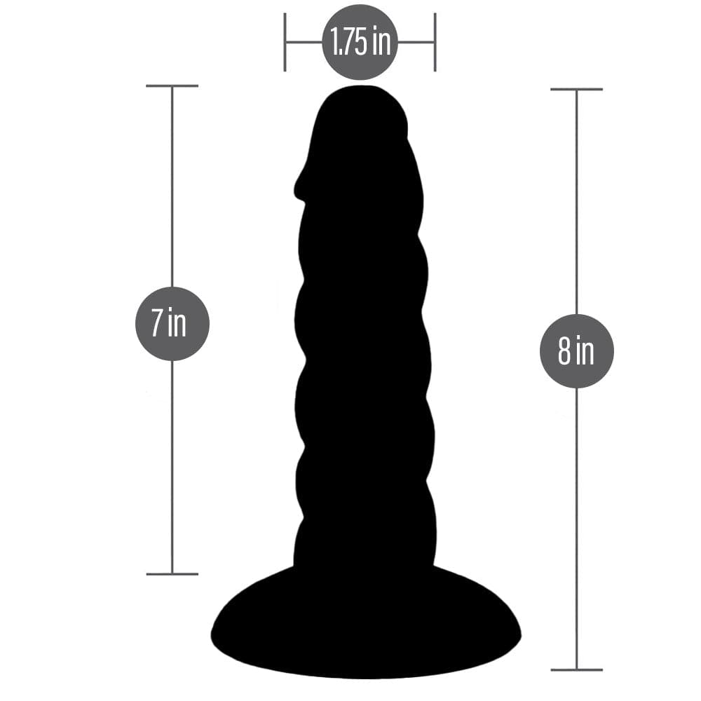 7" Loli Suction Cup Silicone Dildo - Black - RodeoH
