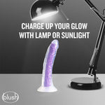 7" Neo Elite Glow in the Dark Silicone Dual Density Dildo - Purple - RodeoH