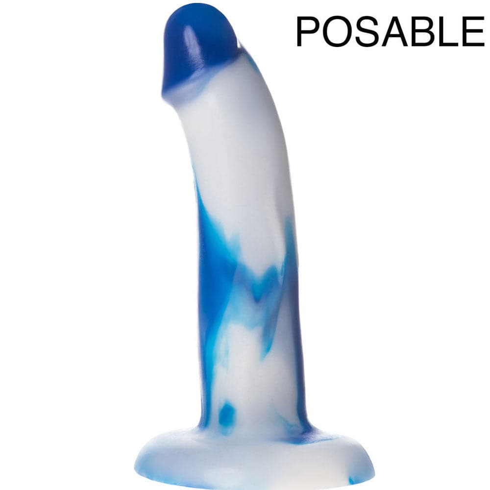 7" Posable Dual Density Silicone Dildo - Blue Sky - RodeoH