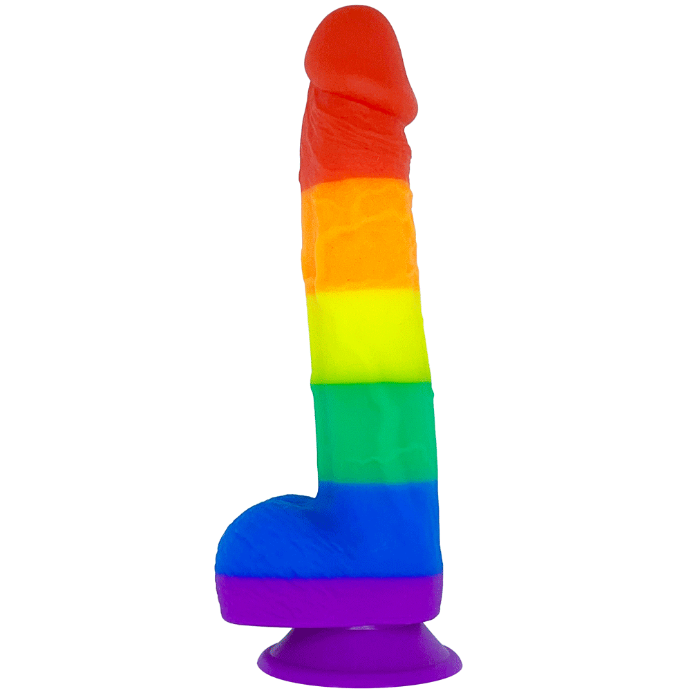 7" Rainbow Silicone Suction Cup Dildo - RodeoH