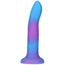 7" Rave Glow in the Dark Posable Silicone Dildo - Purple and Blue - RodeoH
