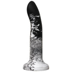 7" Rory Flurry Swirl Silicone Dildo - Black and White - RodeoH