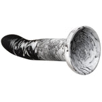 7" Rory Flurry Swirl Silicone Dildo - Black and White - RodeoH