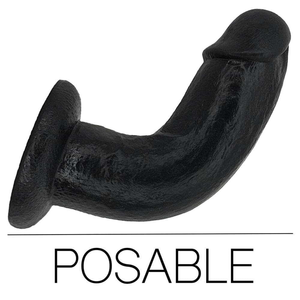 7" SoReal Posable Silicone Dual Density Dildo - Black - RodeoH