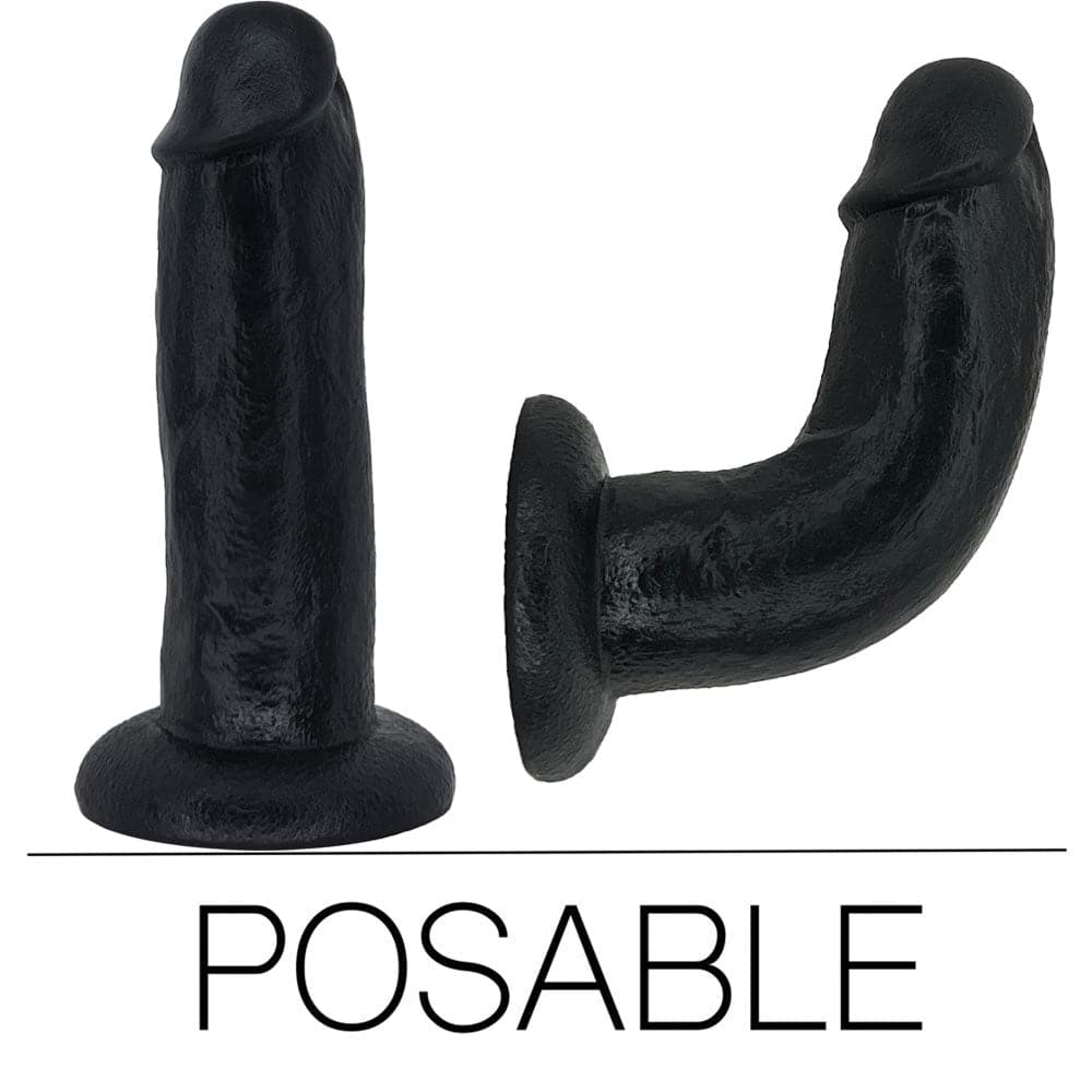 7" SoReal Posable Silicone Dual Density Dildo - Black - RodeoH