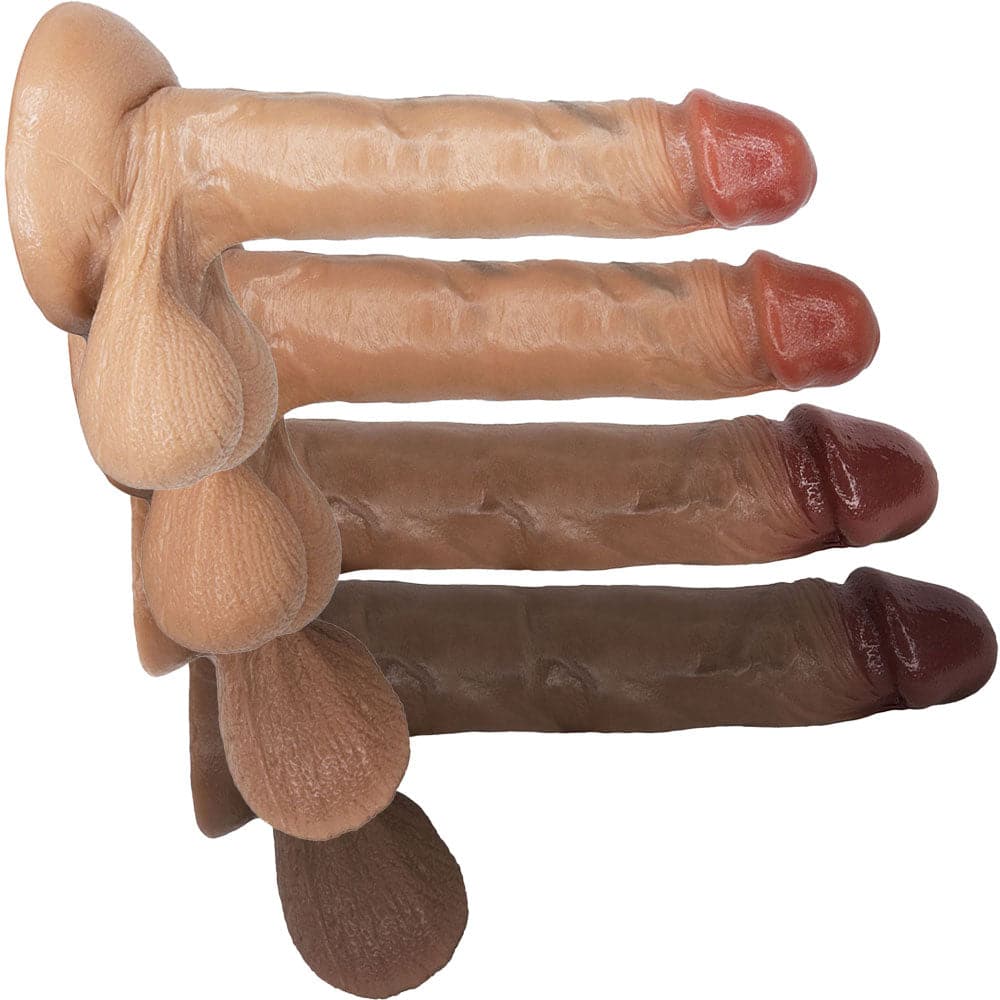 7" SoReal Silicone Dual Density Dildo with Movable Balls - RodeoH