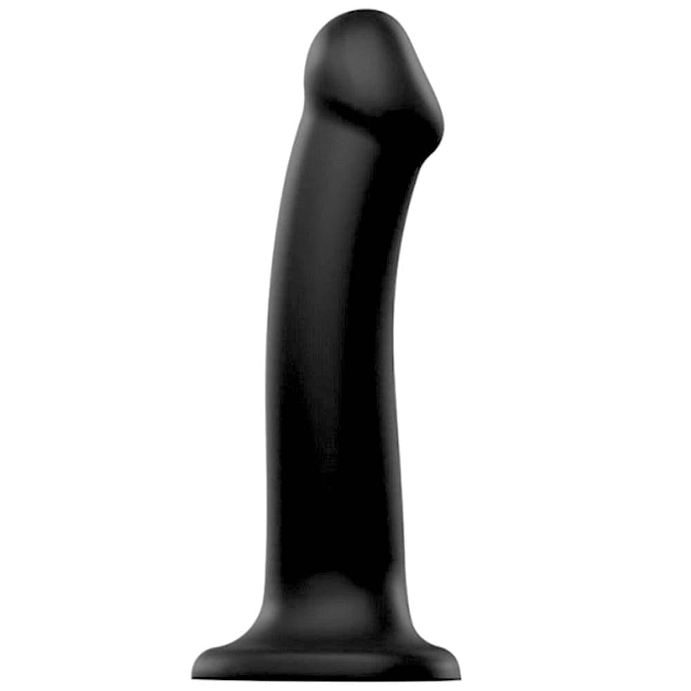 7" Strap-On-Me Silicone Dual Density Posable Dildo - Black - Large - RodeoH