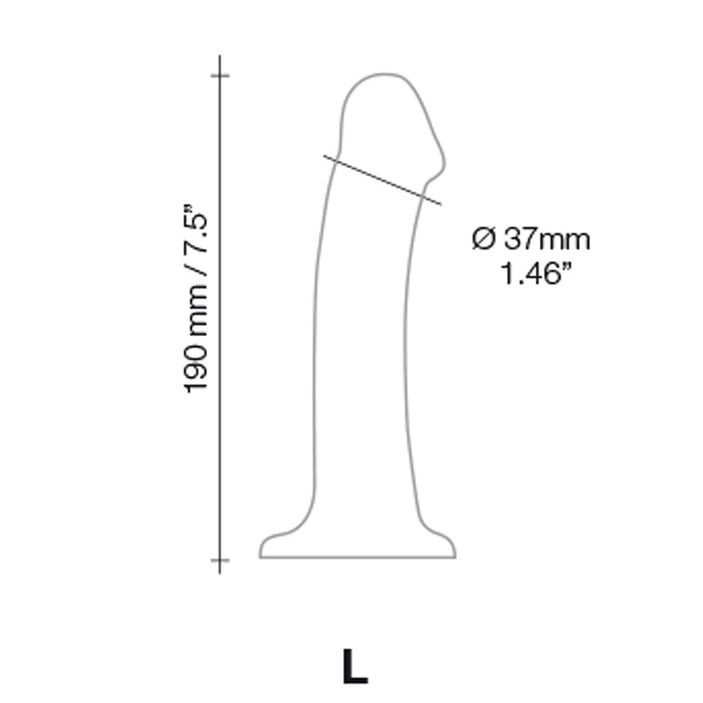 7" Strap-On-Me Silicone Dual Density Posable Dildo - Black - Large - RodeoH